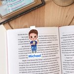 Gepersonaliseerde leuke cartoon Kid magnetische bladwijzer Clip met naam lezen benodigdheden terug naar school verjaardagscadeau voor jongens meisjes boekenwurmen
