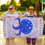 Personalized Fish Marine Life Art Illustration Oversized Quick Dry Beach Towel with Name Summer Vacation Travel Essentials Birthday Gift for Friends