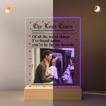 Gepersonaliseerd The Love Times Foto LED Acryl Nachtlampje met Naam en Jaar Bureau Decor Valentijnsdag Verjaardagscadeau voor echtpaar
