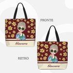 Borsa tote personalizzata con nome e motivo floreale fiore di nascita grande capacità regalo di compleanno e anniversario per donne