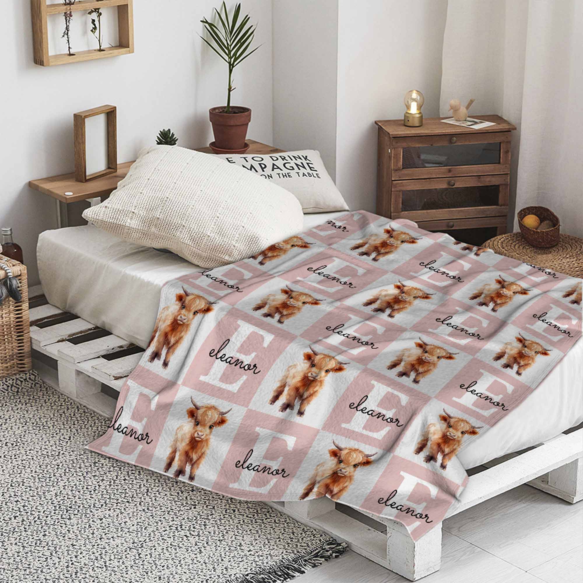 Couverture personnalisée avec nom pour la maison Cadeau d'anniversaire pour la famille et les amis
