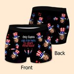 Personalizado Petardo Sombrero Cara Foto Ropa interior masculina Boxer Breve Día de la Independencia Día de San Valentín Aniversario Regalo para Maridos Novios