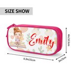 Estuche personalizado de doble capa con nombre y cremallera de un personaje de dibujos animados Regalo de cumpleaños de vuelta al cole para niños y niñas