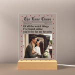 Gepersonaliseerd The Love Times Foto LED Acryl Nachtlampje met Naam en Jaar Bureau Decor Valentijnsdag Verjaardagscadeau voor echtpaar