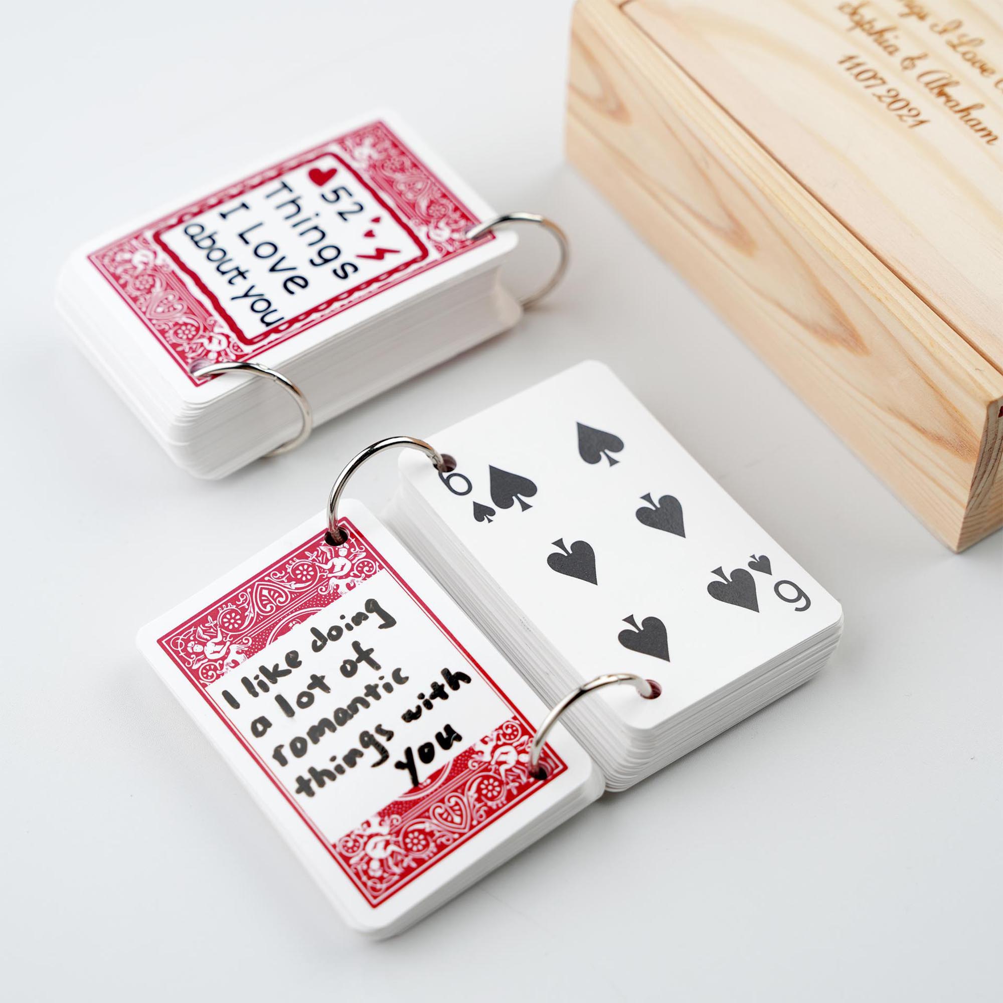 Personalized 52 Things I Love About You Multicolor Playing Poker
