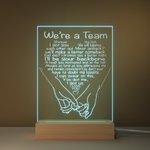 Veilleuse LED arc-en-ciel personnalisée Pinky Promise Love Vows avec socle en bois Décoration d'intérieur Cadeau de Saint-Valentin pour couple