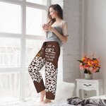 Personalized Highland Cow Sunflower Soft Pajama Pants with Name Anniversary Birthday Gift for Women Highland Cow Lovers