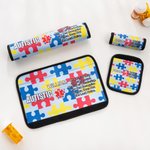 Personalized Autistic Puzzle Piece Design Soft Seat Belt Cover with Name Car Accessories Autism Special Needs Gift for Autistic Kids Parents