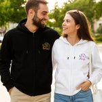 Personalisierte Just Married Frau Herr Multicolor 100% Baumwolle Zip Up Hoodie mit Namen Hochzeit Braut Dusche Flitterwochen Geschenk für Braut Bräutigam Paar