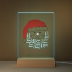 Gepersonaliseerde Smiley Kerstman Namen 7 Kleuren Veranderend LED Nachtlampje met Houten Voet Festival Home Decor Kerstcadeau voor Familie