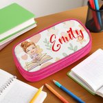 Estuche personalizado de doble capa con nombre y cremallera de un personaje de dibujos animados Regalo de cumpleaños de vuelta al cole para niños y niñas