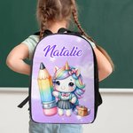 Personalized Fantasy Unicorn Dinosaur School Backpack with Name Back to School Birthday Gift for Boys Girls