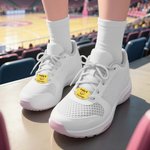 Personalised Multicolour Cheer Bow Paw Print Shoelace Charm with Name Team Appreciation Competition Gift for Cheerleaders Team