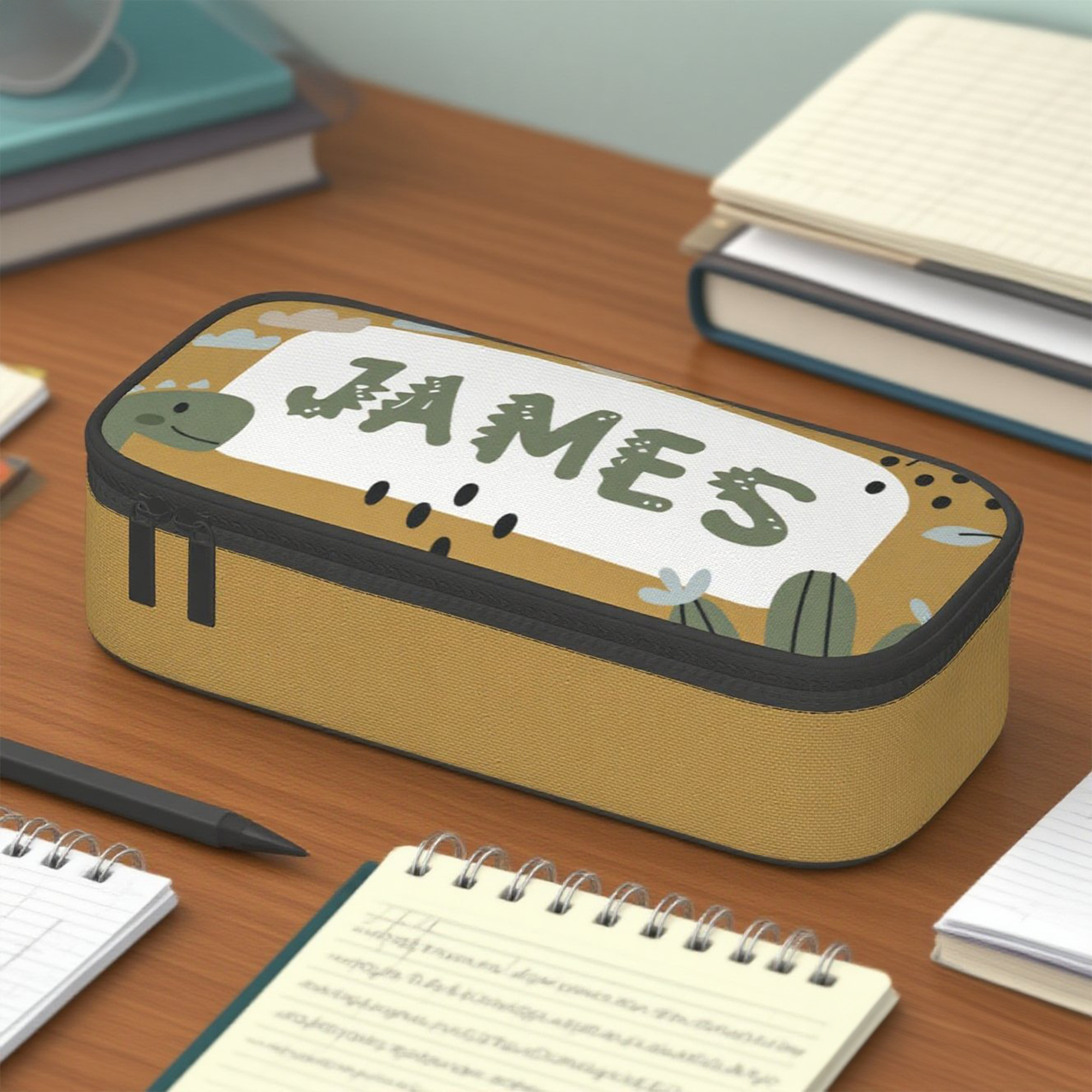 Personalised Cute Dinosaur Large Capacity Compartment Stationery Pencil ...
