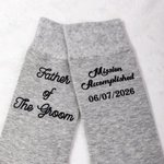 Personalized 100% Cotton Men's Wedding Socks with Date and Text Engagement Wedding Party Gift for Father of The Bride Father in Law