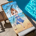 Personlig sommarundervattensfigur Snabbtorkande överdimensionerad mikrofiberstrandhandduk med namn Sommarresor Viktig födelsedagspresent för kvinnor Flickor