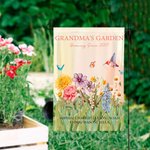 Personalized 2-15 Birth Flowers Garden Flag with Names Nickname and Year Garden Decor Mother's Day Birthday Gift for Mom Grandma