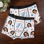 Personalizado You Look Like The 4th Of July Hot Dog Calzoncillos para hombre con foto Día de la Independencia Aniversario Cumpleaños Regalo para hombre