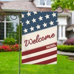 Personalized Stars and Stripes Design Garden Flag with Name Yard Porch Decor Patriotic 4th of July Independence Day Gift for American