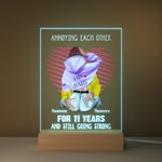 Gepersonaliseerd Elkaar Ergeren Acryl Plaqué Nachtlampje met Namen Bureau Decor Valentijnsdag Cadeau voor Paar