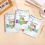 Cuaderno A5 personalizado con el tema de los profesores, estilo lápices de colores, 60 páginas rayadas y nombre Regalo de vuelta al cole para profesores en el Día del Profesor