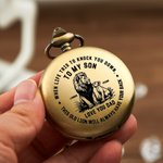 Personalized When Life Tries To Knock You Down Pocket Watch with Engraved Name Fathers' Day Birthday Gift for Father Son