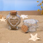 Gepersonaliseerde Love Heart Bloemen Glas Geheugen Zand Pot Fles met Naam en Datum Bruiloft Huwelijksreis Vakantie Gift voor Koppels Bruid Bruidegom