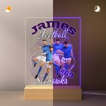 Personalizzato 1-5 foto brillante fulmine basket nome Acrilico Led luce notturna con base in legno Home Decor regalo di compleanno per gli amanti dello sport