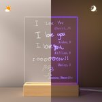 Personalised 1-6 Kids Handwriting Design LED Night Light with Wooden Base with Name and Age Home Decor Mother's Day Birthday Gift for Family
