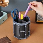 Personalized 3D Snare Drum Design Pen Holder with Name Birthday Anniversary Gift for Teacher Music Lover