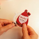 Personalized Cute Santa Keychain with Text and Magnifying Glass Birthday Christmas Appreciation Gift for Elders Grandma Grandpa