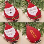 Personalized Cute Santa Keychain with Text and Magnifying Glass Birthday Christmas Appreciation Gift for Elders Grandma Grandpa