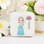 Boîte à bijoux personnalisée en cuir PU avec nom Cadeau d'anniversaire pour demoiselles d'honneur Femmes