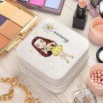 Boîte à bijoux personnalisée en cuir PU avec nom Cadeau d'anniversaire pour demoiselles d'honneur Femmes