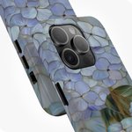 Personalized Hydrangea Faux Stained Glass Phone Case with Name for iPhone Samsung Anniversary Birthday Gift for Female Artists Hydrangea Lovers