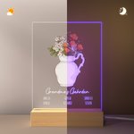 Henkilökohtainen Syntymä Kukka Akryyli Yövalo Plaque 1-12 Nimet Housewarming Äitienpäivä lahja Äiti Isoäiti