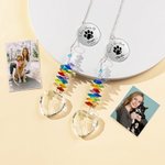 Personalisierte Liebe Kristallkugel Hund Katze Pfote drucken Fenster hängenden Sonnenfänger mit Namen Text und Jahr Home Decor Memorial Sympathie Geschenk für den Verlust von Haustier