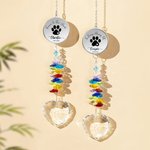Personalisierte Liebe Kristallkugel Hund Katze Pfote drucken Fenster hängenden Sonnenfänger mit Namen Text und Jahr Home Decor Memorial Sympathie Geschenk für den Verlust von Haustier