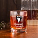 Verre à whisky Old Fashioned de 10 oz avec nom et date Cadeau de mariage pour les garçons d'honneur