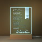 Plaque Acrylique Personnalisée avec Texte Lumière LED et Base en Bois Classe de 2024 Cadeau Inspiration Remise des Diplômes pour Diplômé