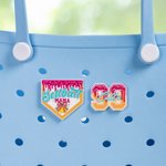 Personalized Ice Cream Dripping Sports Baseball Softball Mama Bag Charm with Name Accessory for Bogg Game Day Team Birthday Gift for Sports Lovers