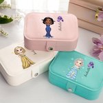 Boîte à bijoux personnalisée en cuir PU avec nom Cadeau d'anniversaire pour demoiselles d'honneur Femmes