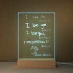 Personalised 1-6 Kids Handwriting Design LED Night Light with Wooden Base with Name and Age Home Decor Mother's Day Birthday Gift for Family