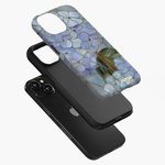 Personalized Hydrangea Faux Stained Glass Phone Case with Name for iPhone Samsung Anniversary Birthday Gift for Female Artists Hydrangea Lovers