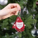 Personalized Cute Santa Keychain with Text and Magnifying Glass Birthday Christmas Appreciation Gift for Elders Grandma Grandpa