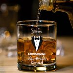 Verre à whisky Old Fashioned de 10 oz avec nom et date Cadeau de mariage pour les garçons d'honneur