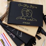Personalized Romantic Line Art Photo Album Scrapbook with Name and Text Anniversary Valentine's Day Gift for Couple Beloved One
