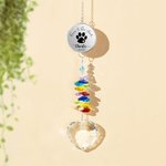 Personalisierte Liebe Kristallkugel Hund Katze Pfote drucken Fenster hängenden Sonnenfänger mit Namen Text und Jahr Home Decor Memorial Sympathie Geschenk für den Verlust von Haustier