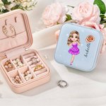 Boîte à bijoux personnalisée en cuir PU avec nom Cadeau d'anniversaire pour demoiselles d'honneur Femmes