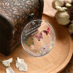 Personalized Birth Flower Butterfly Acrylic Hanging Ornament with Name Tree Decoration Funny Christmas Mother's Day Gift for Mom Grandma